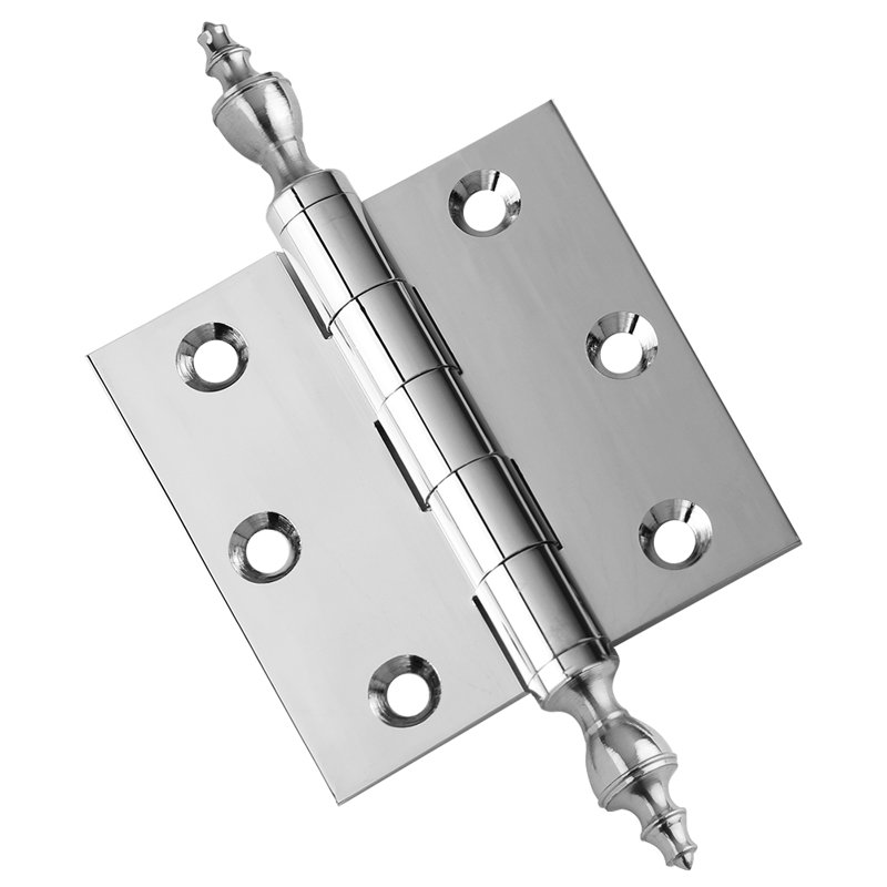 Charnière de porte simple 3 po H x 3 po, Chrome poli