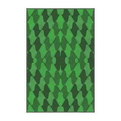 Tapis vert à motif abstrait