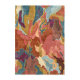 Foresta Hand Tufted Wool/Viscose Abstract Area Rug in Rosewood/Huckleberry