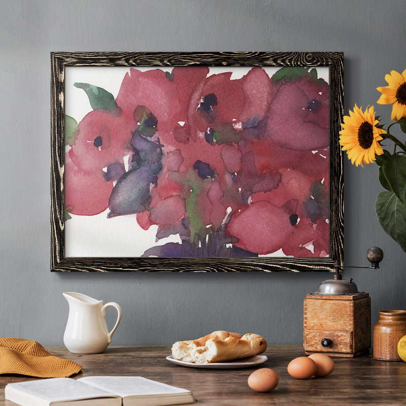 Floral I, impression sur toile encadrée, H 18 po x l 26 po x P 1,5 po, Cadre noir