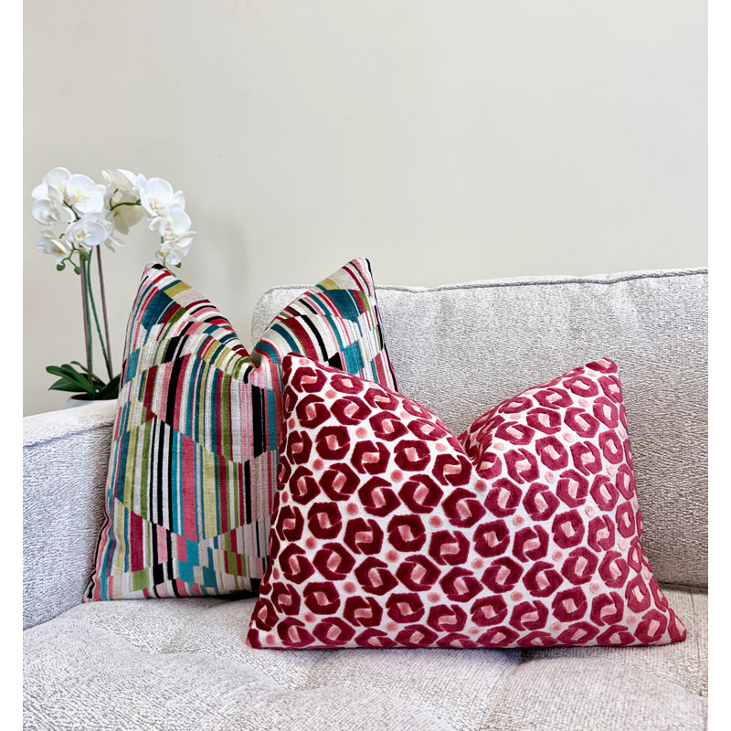 Housse de coussin en velours Spectrum, Carré 20 po, Rose