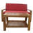 2-Piece Outdoor Teak Acacia Wood Conversation Set - Loveseat & Coffee Table With Red Water-Resistant Cushions, 350Lbs Capacity For Patio, Deck & Backyard-2073053301