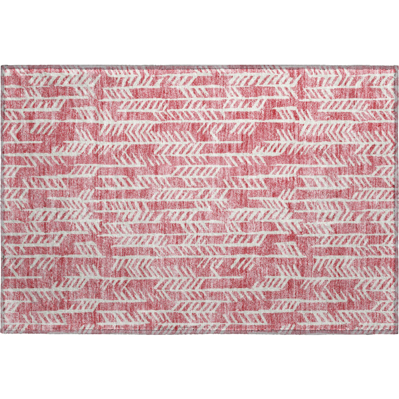 Premium Machine Washable Prisco Blush Rug, Rectangle 1'8" x 2'6"