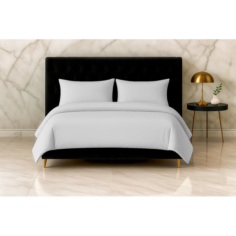 Microfiber No Pattern Duvet Cover Set with Pillowcases Included, Silver, Single Duvet Cover + 1 Standard Pillowcase