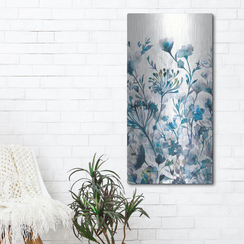 Art mural en métal luxueux 24 po x 48 po «Transparent Garden C» par Wild Apple, H 48 po x l 24 po