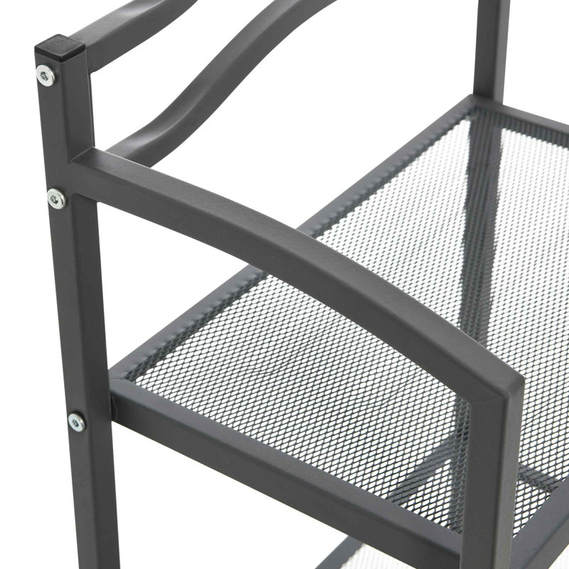 3-Tier Metal Bathroom Storage Shelf Grey, Grey