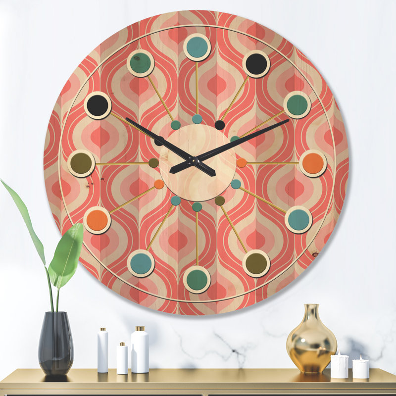 Horloge murale rétro Mid-Century, Très grand