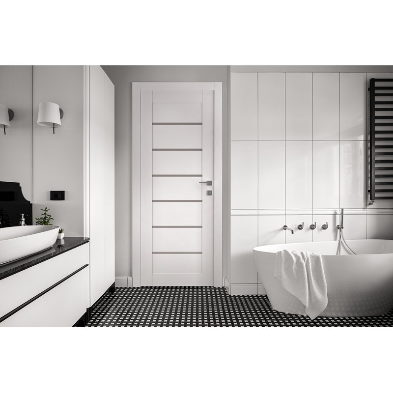 Alba DIY-Friendly Single Prehung Interior Door, 31.75" x 95.24", Left