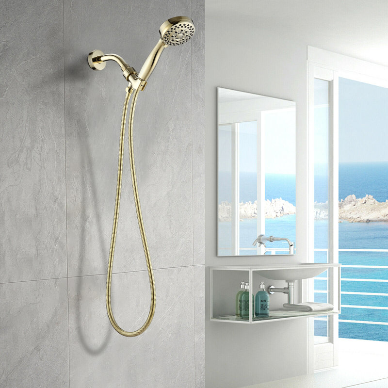 Full/Standard Handheld Shower Head 2.5 GPM GPM, Polished Golden
