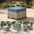 Carolle 13 Piece Patio Sectional Furniture With Swivel Rocking Chairs, Rattan Wicker Coversation Set With Glowing Coffee Table, Outdoor Sofa Set With Fire Pit For Outside Porch Balcony Backyard Pool-2136904499
