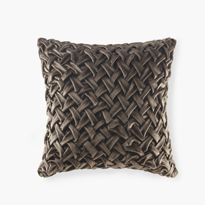 Coussin décoratif carré brun 20 po x 20 po