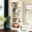 Bibliothèque à 5 niveaux, étagère à livres en bois 71 "avec tablettes de rangement