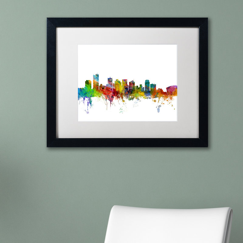 « phoenix arizona », impression encadrée en bois, H 16 po x l 20 po x P 0,5 po, Noir