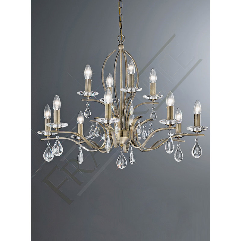 12-Light Candle Style Chandelier, Bronze