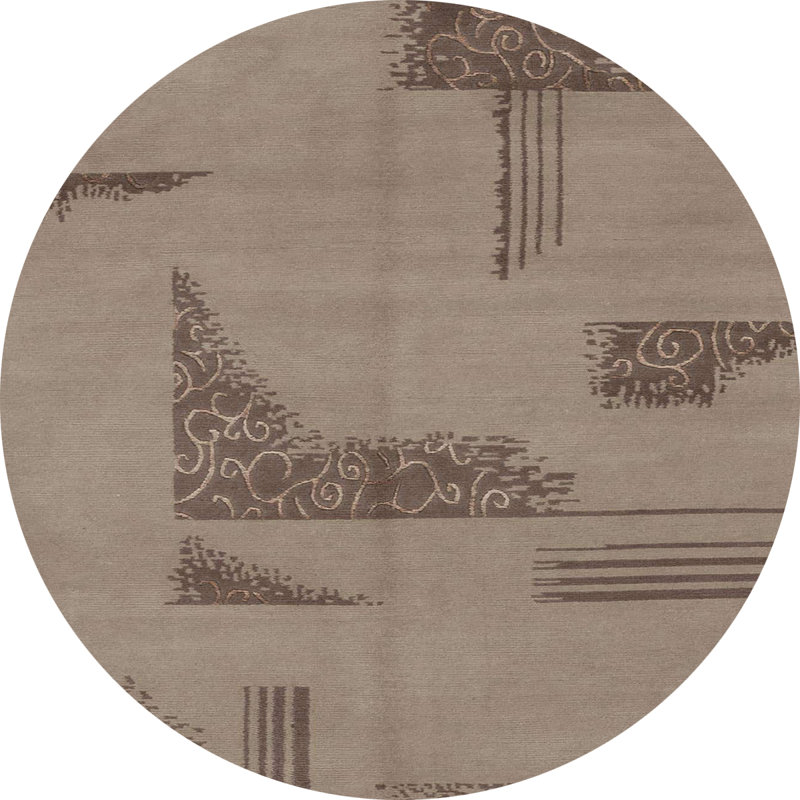 Tapis décoratif multicolore à motif abstrait, Rond 8 pi
