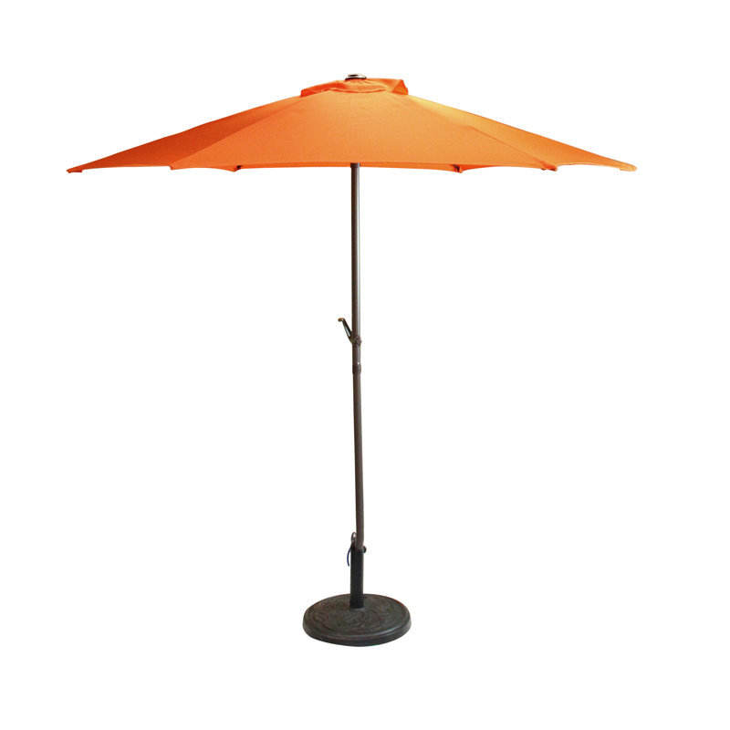 Parasol de marché extérieur 7,5 pi avec manivelle - orange