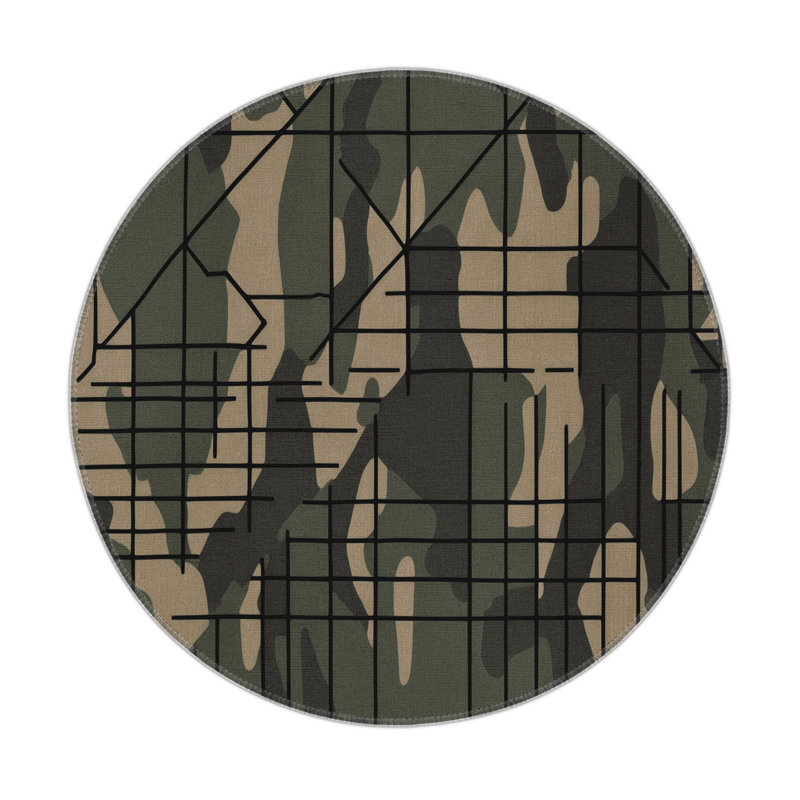 Topographic Flow Indoor And Outdoor Area Rug, Round 5'