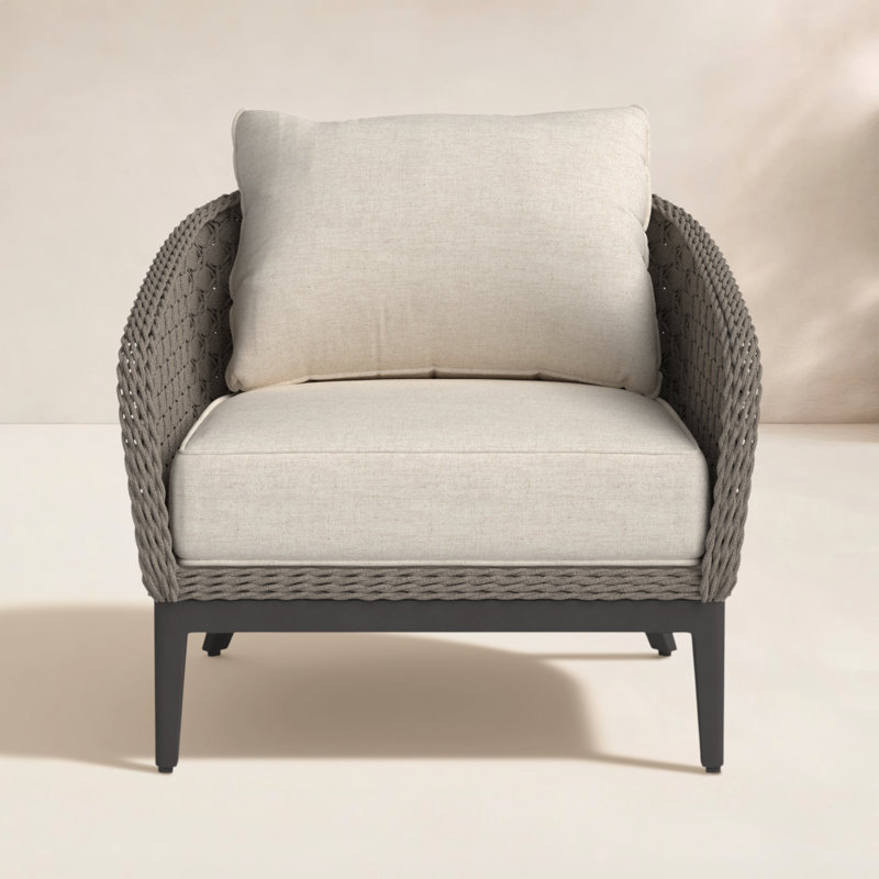 Chaise de patio avec coussins Sunbrella Aberdeen, Sunbrella® Echo Ash