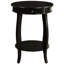 Table de bout noire avec tiroir et tablette pratiques, forme ronde pour la maison 1 tablette inférieure organisée