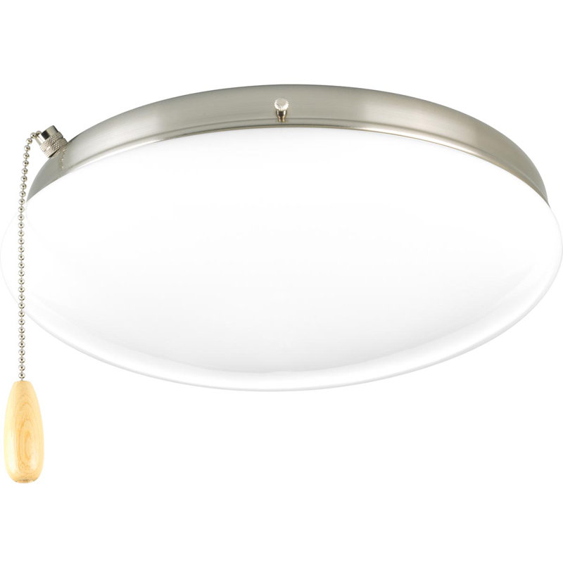 Ventilateur de plafond universel 2 lumières, Nickel brossé