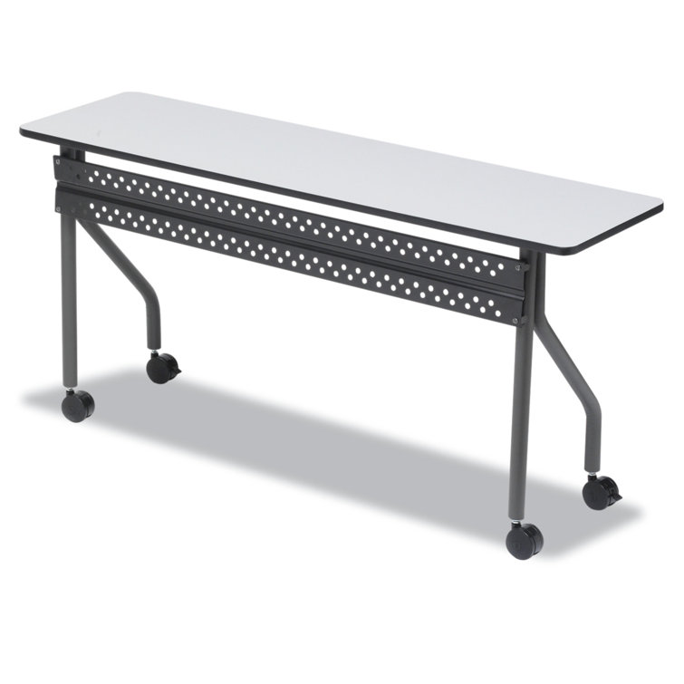 Rectangle Modular Training Table with Casters and Modesty Panel