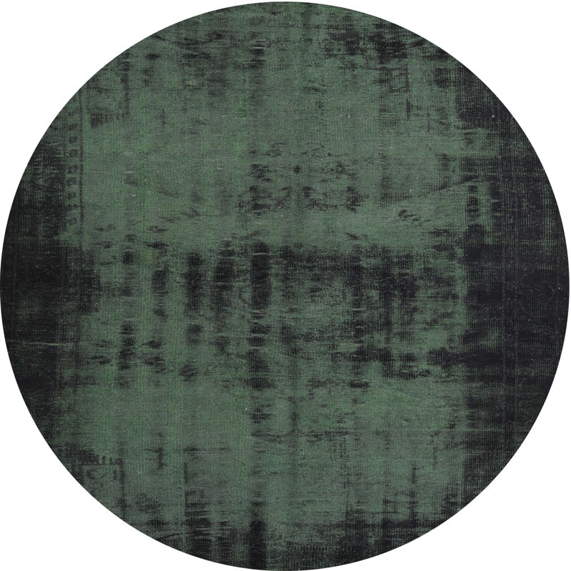 Tapis oriental multicolore tissé à la machine Oriental, Rond 6 pi