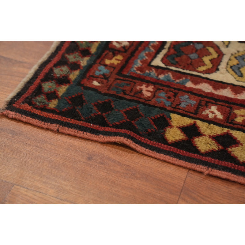 Tapis oriental pré-1900 à teinture végétale antique 4 x 8