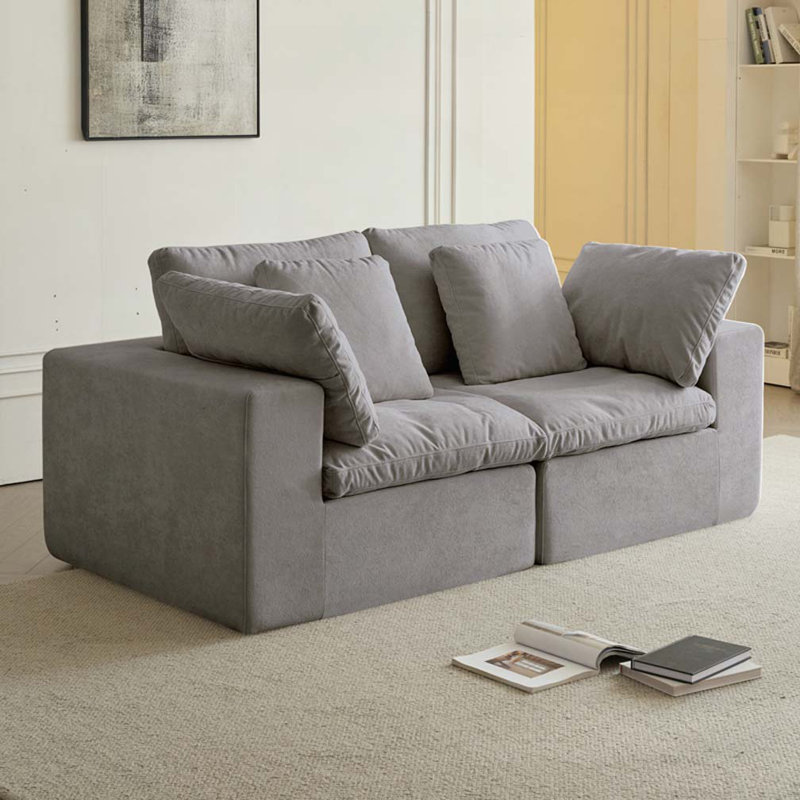 Canapé modulaire Boneless, Gris clair