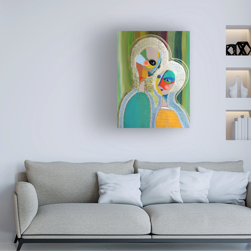 Art mural sur toile tendue - "Aura 3" de Sylvie Demers pour décoration de salon, de chambre à coucher ou de bureau - 14 x 19