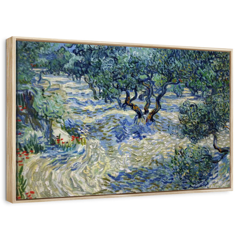 Olive Orchard 1889, Cadre flottant en bois naturel, 43 po x 29 po