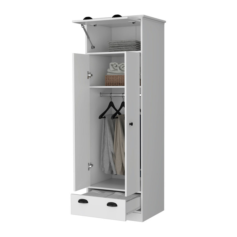 Armoire blanche à 1 porte et 1 tiroir
