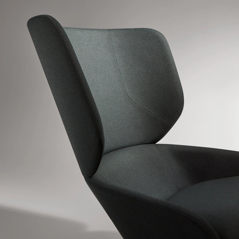 Heads Up Swivel Lounge Chair, Maharam Messenger in Everglade
