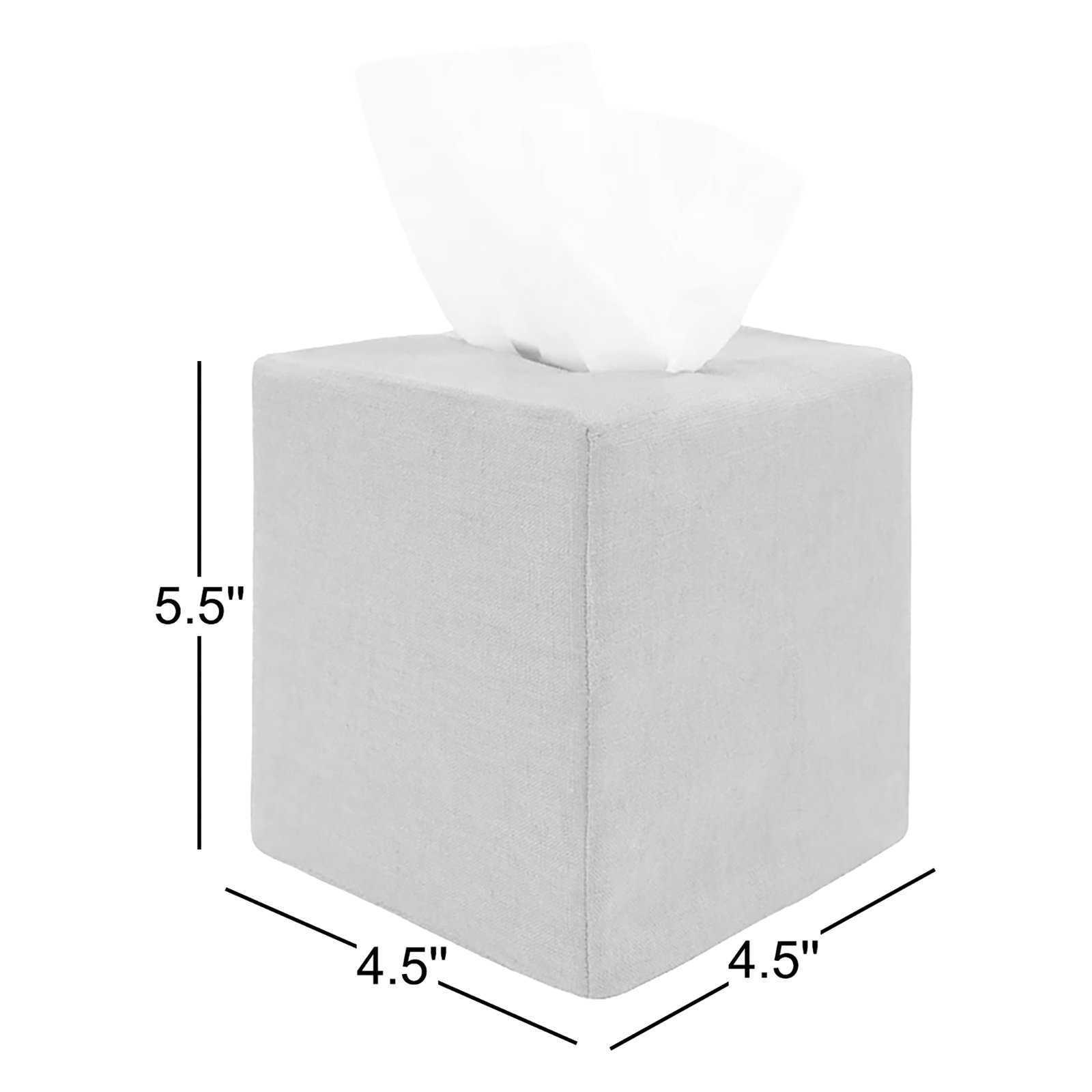 Stonewashed Linen Tissue Box Cover, Bark