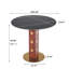 Table ronde en pierre frittée de 33,5 po avec pieds en bois et base dorée pour 2 personnes dans les petits bureaux à domicile, teinte, base de salle à manger d'une capacité de 150 lb, conception moderne, facile à assembler, charge-1428190587