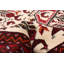 Tapis crème / rouge unique de 3 pi 4 po x 6 pi 4 po années 1990