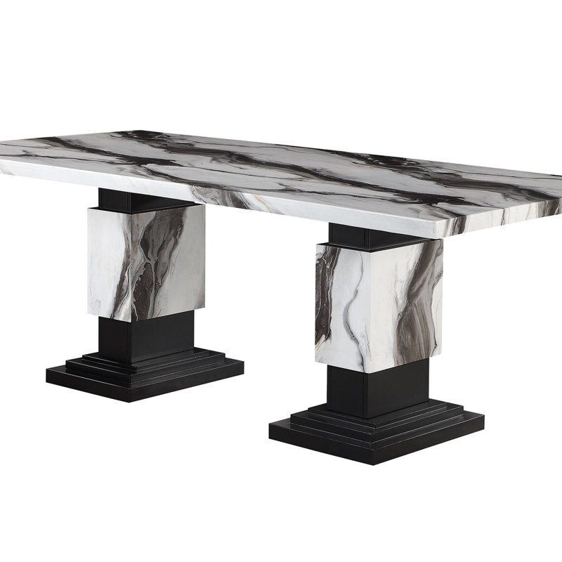 Sherilynn WHITE/BLACK DINING TABLE