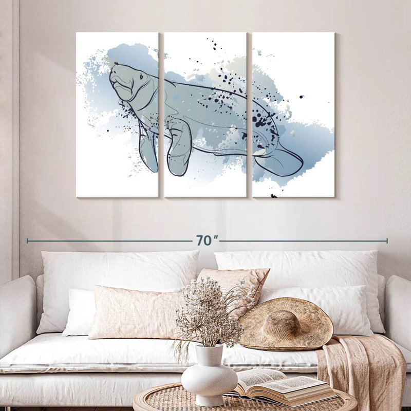 Brampt Color Splash Manatee, 48" H x 74" W