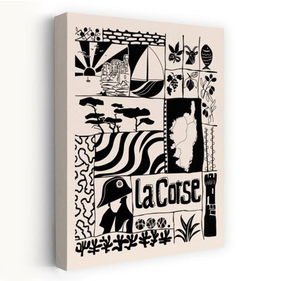 La Corse Island Icons Abstract Contemporary Fish Landscape Nature Wall Art Print