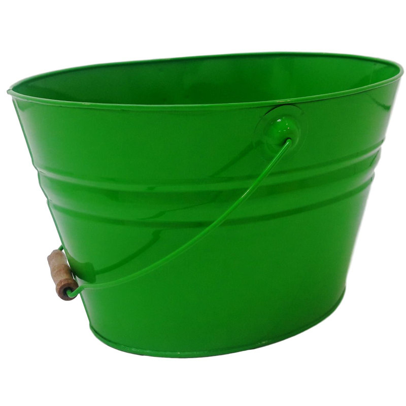 Darlene Metal Pot Planter, Apple Green