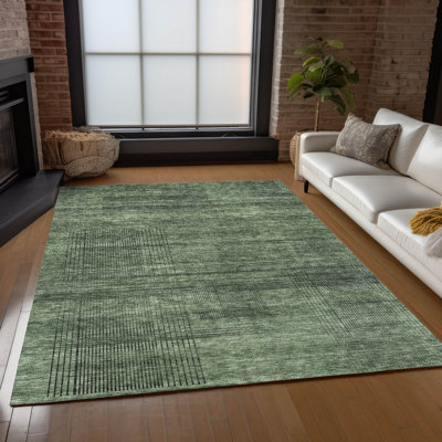 Malchow Washable Striped Indoor / Outdoor Rug