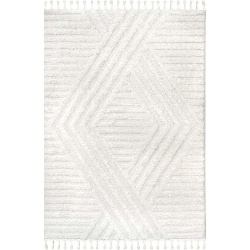 Tapis géométrique à poils longs, Rectangle 10 pi x 14 pi