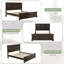 Lit plateforme en bois de pin avec tête de lit Vintage Town & Country, capacité 600 lb-1450096566-1450096568
