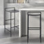 Tabouret de bar à dossier bas en métal noir avec repose-pieds intégré de 29,5 po de hauteur et siège Svelte-909888895