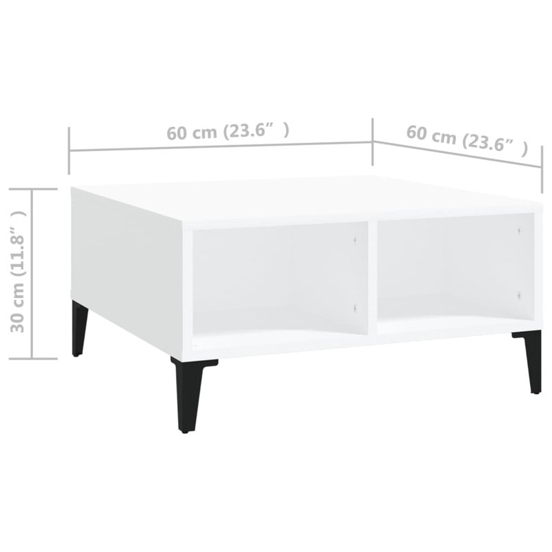 Table basse Table de bout Table de canapé Mobilier de salon Bois d'ingénierie, Blanc