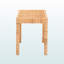 Banc d'appoint court en rotin naturel et bois d'acajou Zimra, H 19,4 po x l 23,86 po x P 15,93 po
