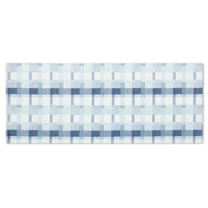 Tapis de cuisine Martha Stewart, Bleu / blanc, Tapis de couloir 1 pi 8 po x 4 pi 2 po