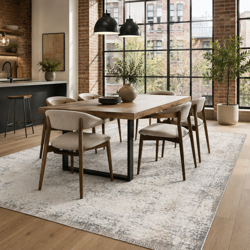 Vintage Look Cotton and Chenille Flatweave Area Rug, 100 x 200 cm