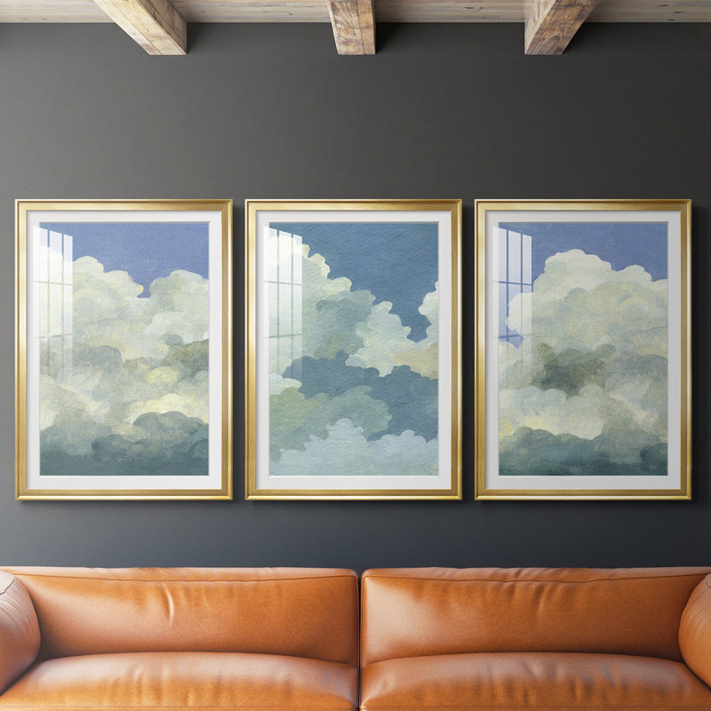 Cumulus Tower I - Impression sur mesure encadrée de qualité supérieure - 3 pièces, H 19 po x l 27 po