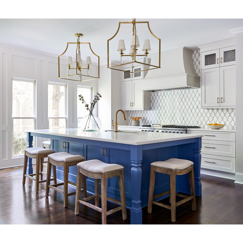 Charlier 4 - Light Dimmable Geometric Chandelier, Aged Brass