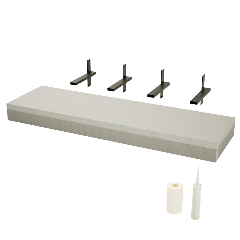 36" Gray Concrete Floating Bathroom Vanity Kit